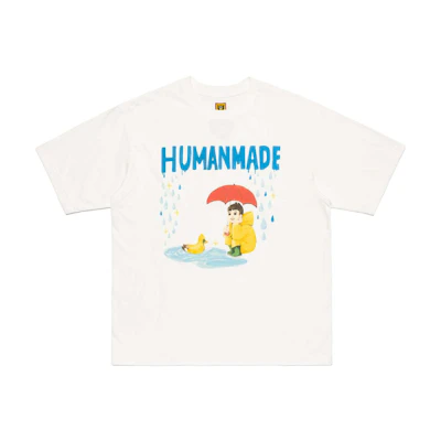 HUMAN MADE KEIKO SOOTOME Logo Cartoon Print Unisex White T-Shirt. XX27TE007