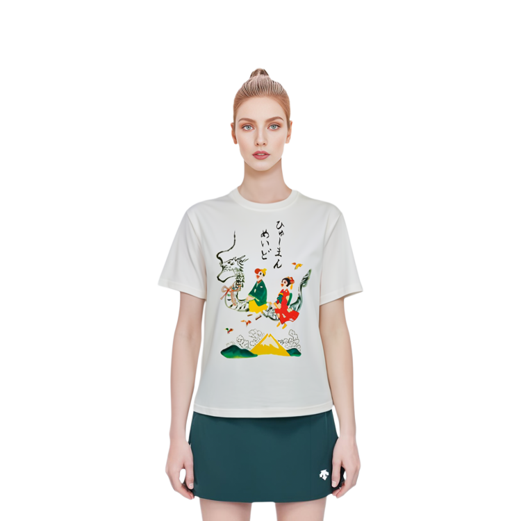 Purchase HUMAN MADE x KEIKO SOOTOME SS24 卡通印花男女白色圓領T恤 XX27TE002