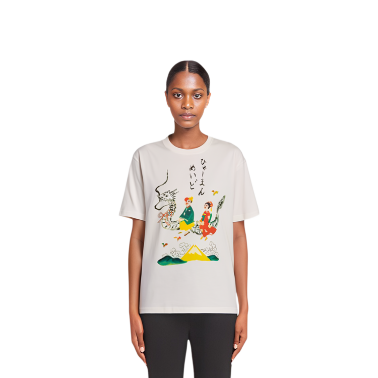 Details for HUMAN MADE x KEIKO SOOTOME SS24 卡通印花男女白色圓領T恤 XX27TE002