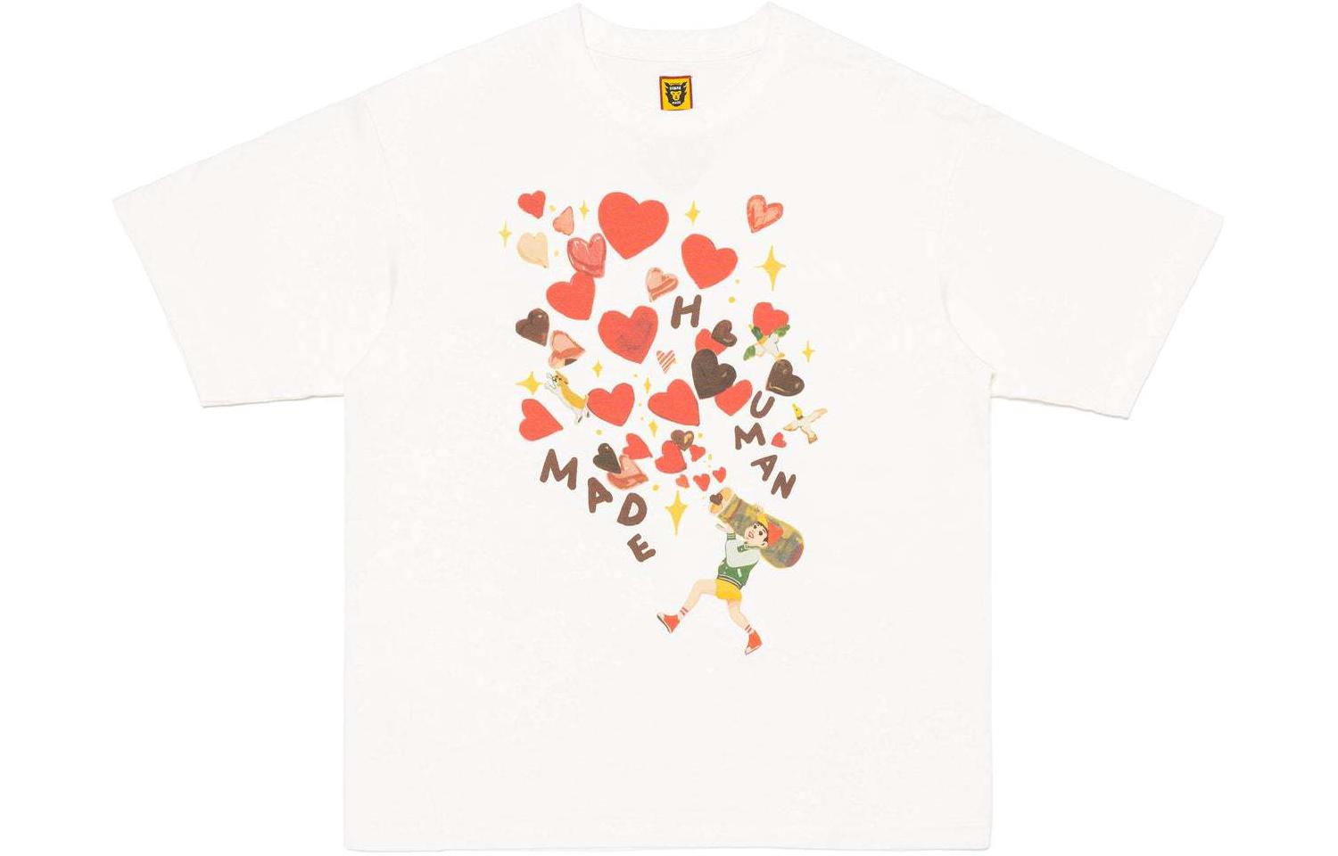 Order HUMAN MADE x KEIKO SOOTOME SS24 Heart Print Unisex White Tee. XX27TE003