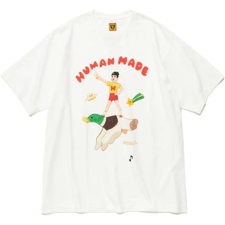 HUMAN MADE Keiko Sotome FW22 Cartoon Graphic Crewneck Tee Unisex White. XX24TE006
