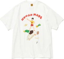 HUMAN MADE x Keiko Sotome FW22 Cartoon Graphic Crewneck Tee Unisex White. XX24TE006 HUMAN MADE x Keiko Sotome FW22 Cartoon Graphic Crewneck Tee Unisex White. XX24TE006