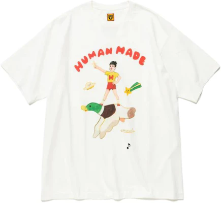 HUMAN MADE x Keiko Sotome FW22卡通图案男女同款白色圆领T恤。 XX24TE006 Buy HUMAN MADE x Keiko Sotome FW22卡通图案男女同款白色圆领T恤。 XX24TE006