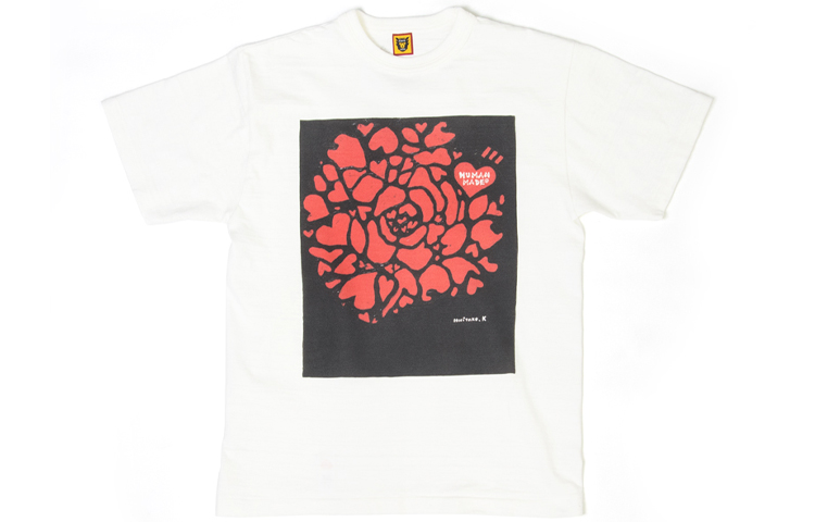 HUMAN MADE KINASHI ART MUSEUM SS21 Heart Flower Tee Unisex White XX20TE005