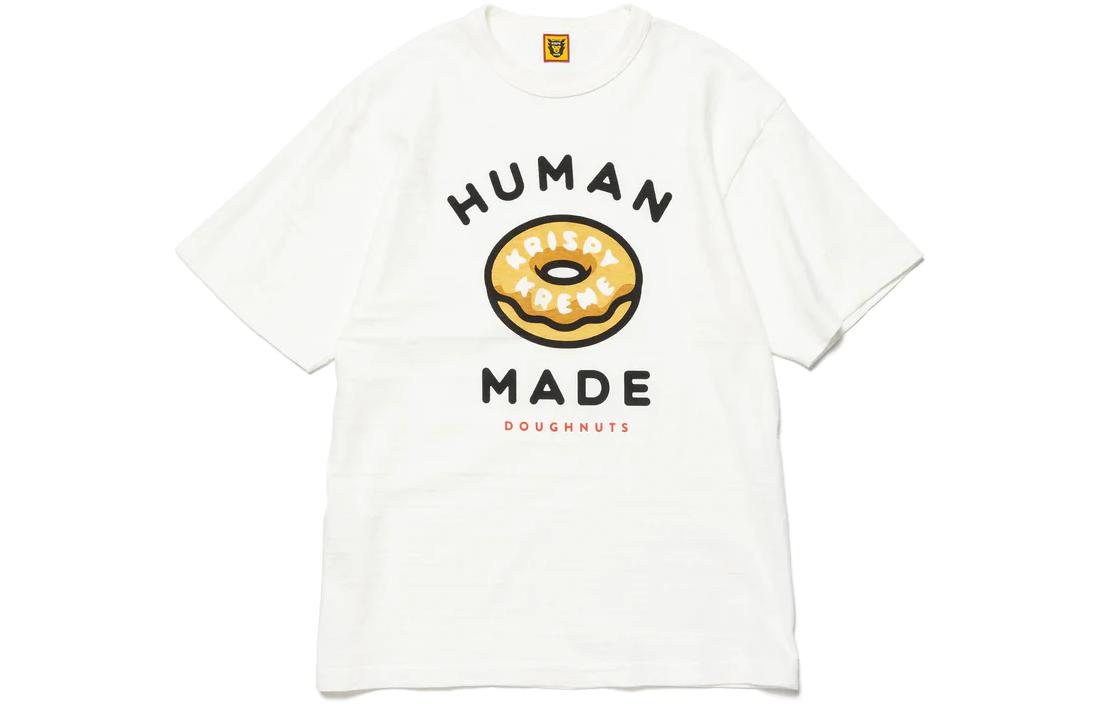 HUMAN MADE x Krispy Kreme Donuts Logo Graphic Tee Unisex White T-Shirt XX25TE001