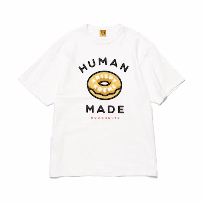 HUMAN MADE Krispy Kreme Donuts Logo Graphic Tee Unisex White T-Shirt XX25TE001