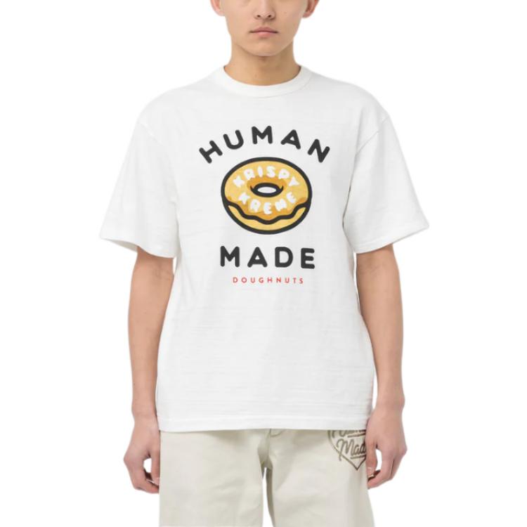 Shop HUMAN MADE x Krispy Kreme Donuts Logo Baju T Grafis Unisex Putih XX25TE001
