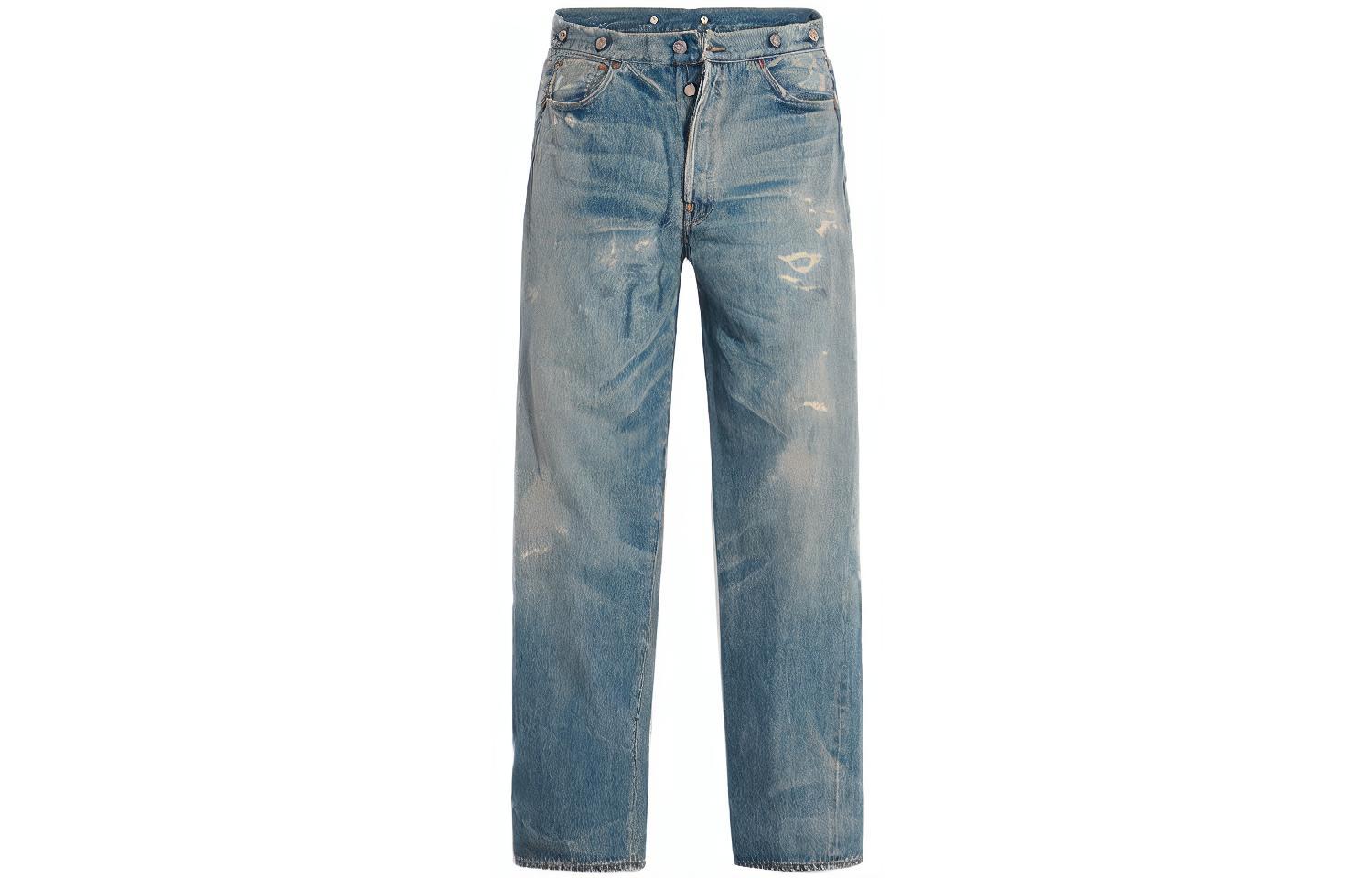HUMAN MADE x Levi's Classic Distressed Wash Denim Jeans Unisex Couple Style Blue A2068-0000