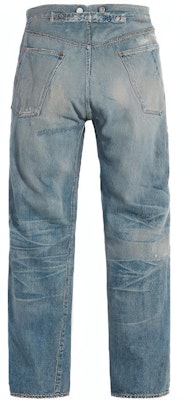 휴먼 메이드 x 리바이스 클래식 디스트레스 워시 데님 청바지 유니섹스 커플 스타일 블루 A2068-0000 Lookbook 휴먼 메이드 x 리바이스 클래식 디스트레스 워시 데님 청바지 유니섹스 커플 스타일 블루 A2068-0000