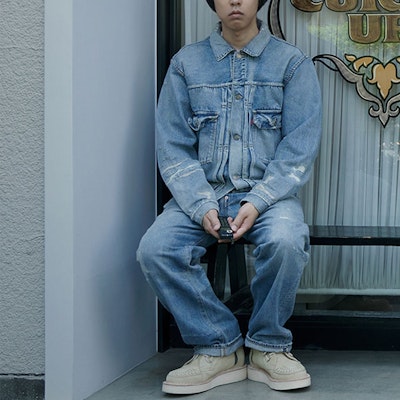 HUMAN MADE x Levi''s Jaket Denim Biru Unisex Kolaborasi. A2067-0000 Shop HUMAN MADE x Levi''s Jaket Denim Biru Unisex Kolaborasi. A2067-0000