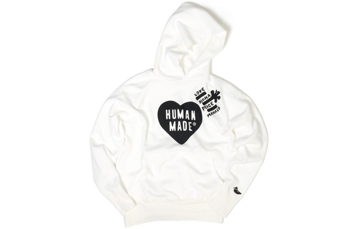HUMAN MADE x Noritake Kinashi Hoodie White with Heart Logo Unisex Design. XX20CS001