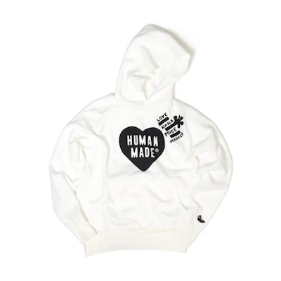 HUMAN MADE Noritake Kinashi Hoodie White with Heart Logo Unisex Design. XX20CS001