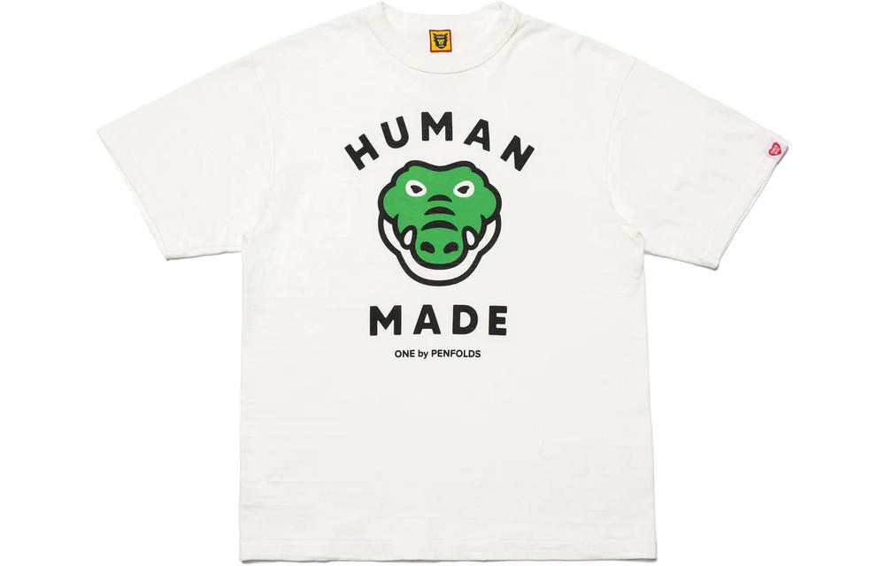 Order HUMAN MADE x PENFOLDS SS23 Unisex White T-Shirt with Crocodile Logo Print XX25TE019