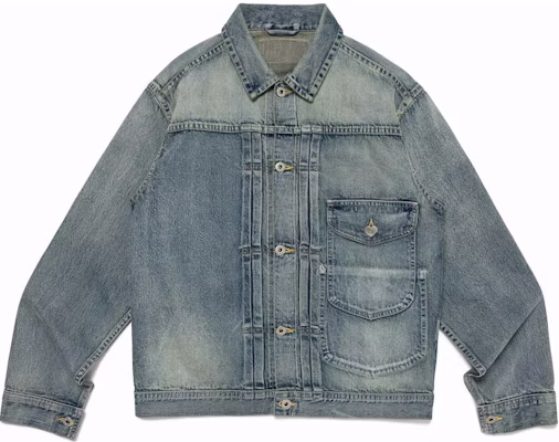 HUMAN MADE x VERDY SS24 Jaket Denim Indigo Unisex Workwear dengan Kolar Butang. XX27JK012 Order HUMAN MADE x VERDY SS24 Jaket Denim Indigo Unisex Workwear dengan Kolar Butang. XX27JK012