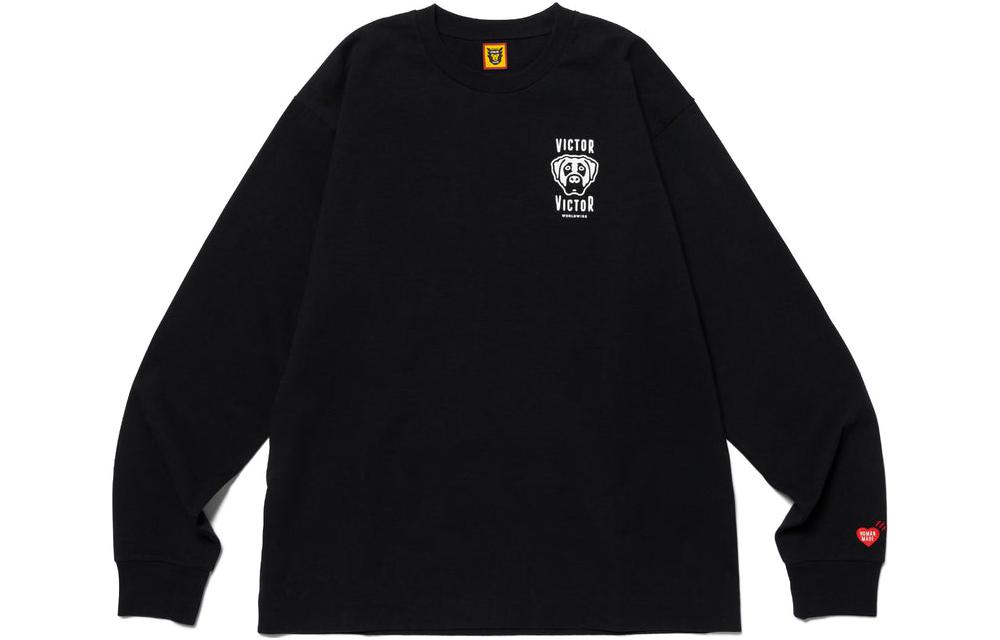 Lookbook Camiseta Manga Larga Holgada HUMAN MADE x Victor Victor SS23 Logo Perro Conduciendo. XX25CS004