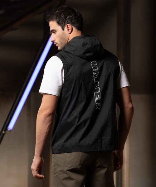 Shop HUMMER Nylon Ultralight Vest Jacket Black HC1VT3050MBK