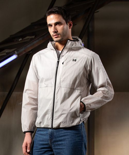 Shop HUMMER Nylon Ultralight Windbreaker Jacket Light Grey HC1JK3049MLG