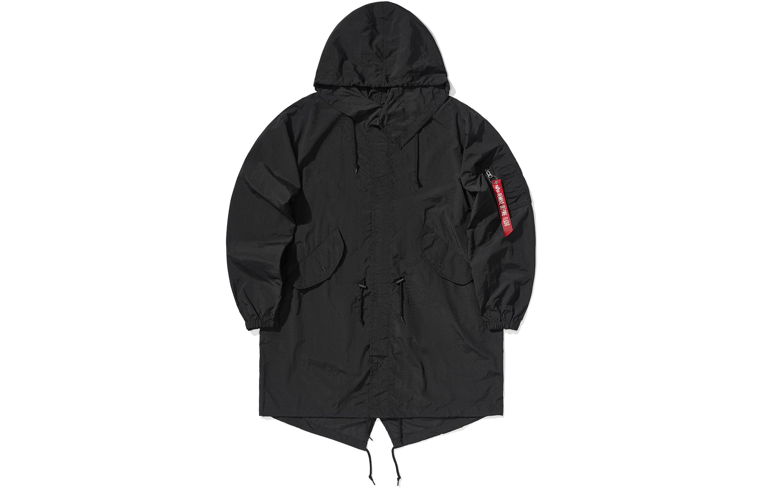 i.t Alpha Industries Logo Tag Drawstring Casual Jacket - Solid Color A5XOCJS49000G