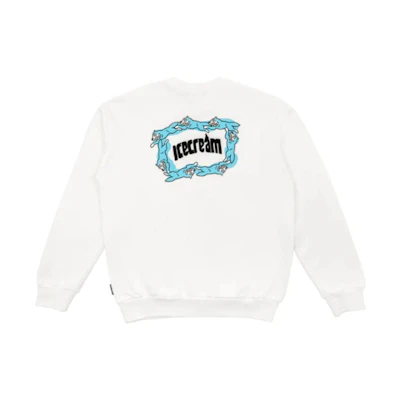 Ice Cream BBC ICECREAM Joyful Letter Print Pullover Hoodie Streetwear White Unisex IFW2SW002WH