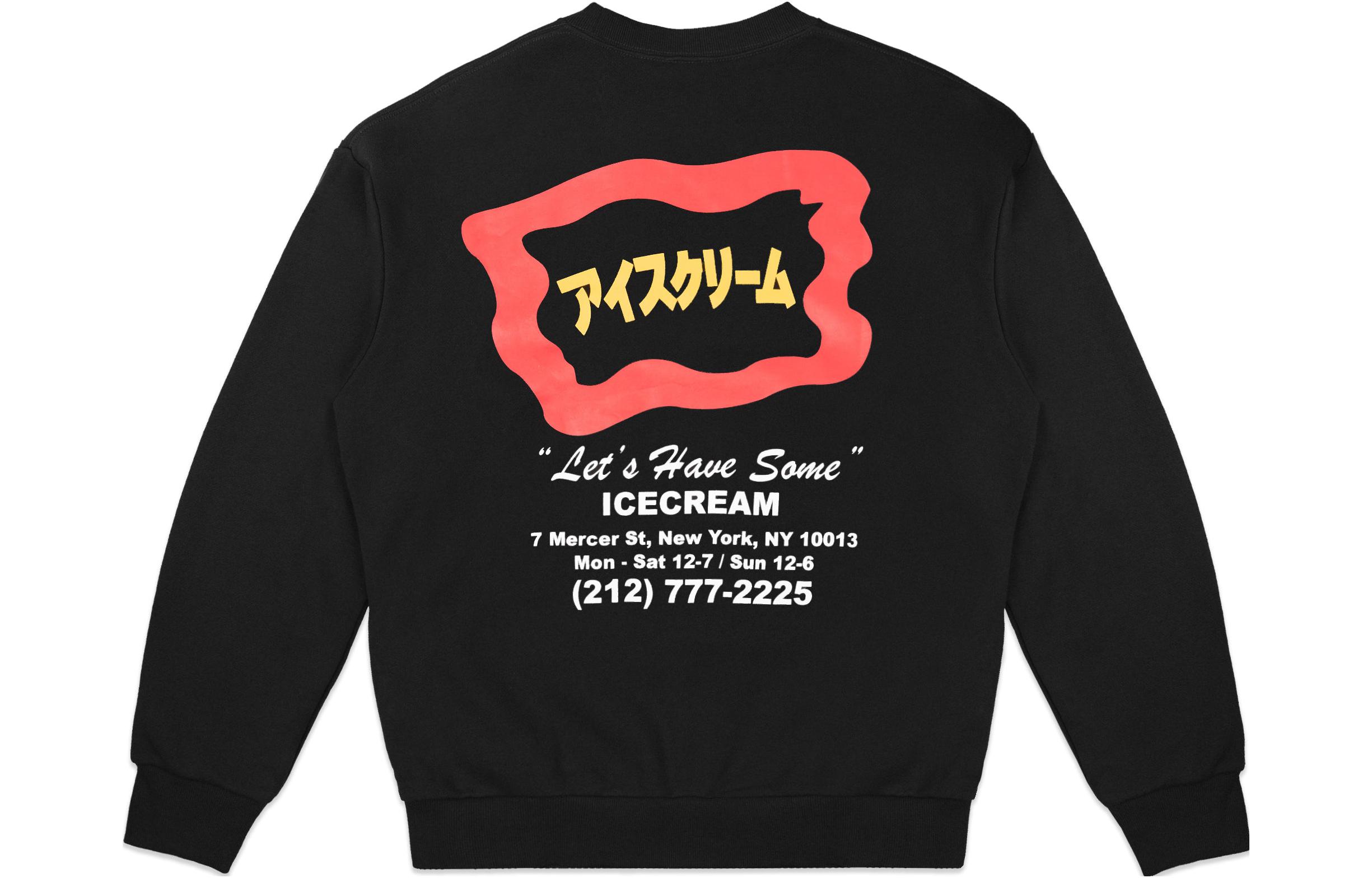 Ice Cream BBC ICECREAM Storefront Crew Sweatshirt Skater Style Unisex Streetwear Retro Design 421-7307