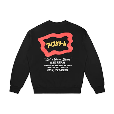 Ice Cream BBC ICECREAM Storefront Crew Sweatshirt Skater Style Unisex Streetwear Retro Design 421-7307