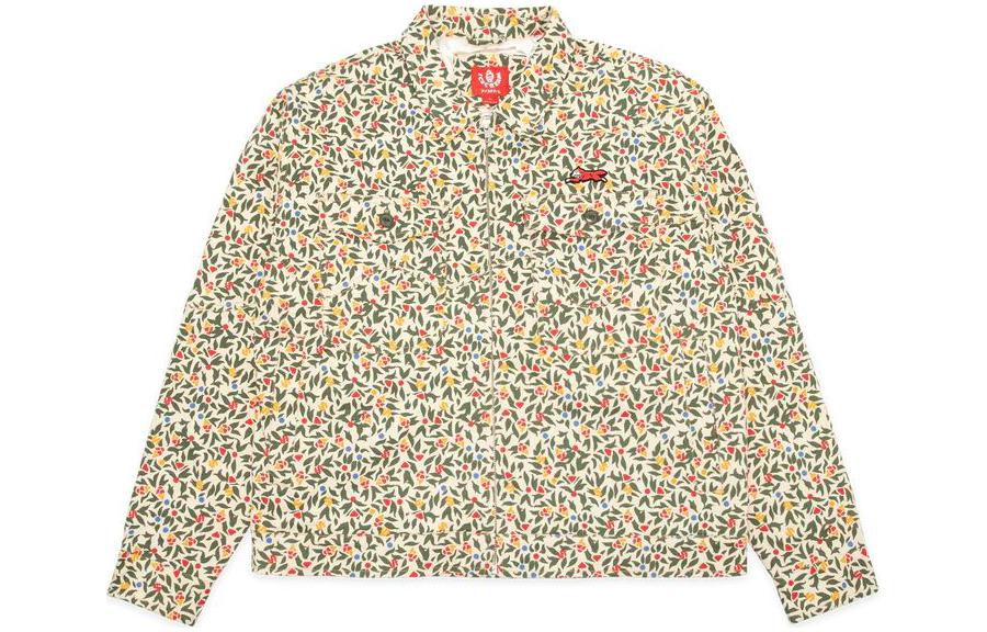 Ice Cream ICECREAM All-Over Print Button-Up Jacket Beige Unisex Long Sleeve 431-8402-FOG