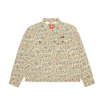 Ice Cream ICECREAM All-Over Print Button-Up Jacket Beige Unisex Long Sleeve 431-8402-FOG