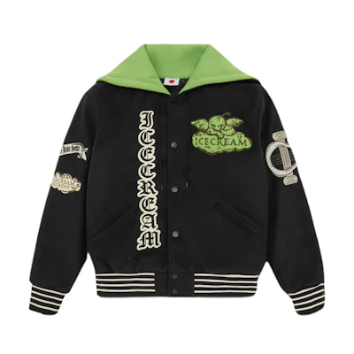 Ice Cream ICECREAM Black Cheer Angel Graphic Button-Up Jacket Unisex Long Sleeve IC23402-BLACK