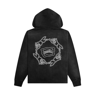 Ice Cream ICECREAM Black Zip-Up Hoodie with Back Dog Print Unisex 451-1301-BLAC