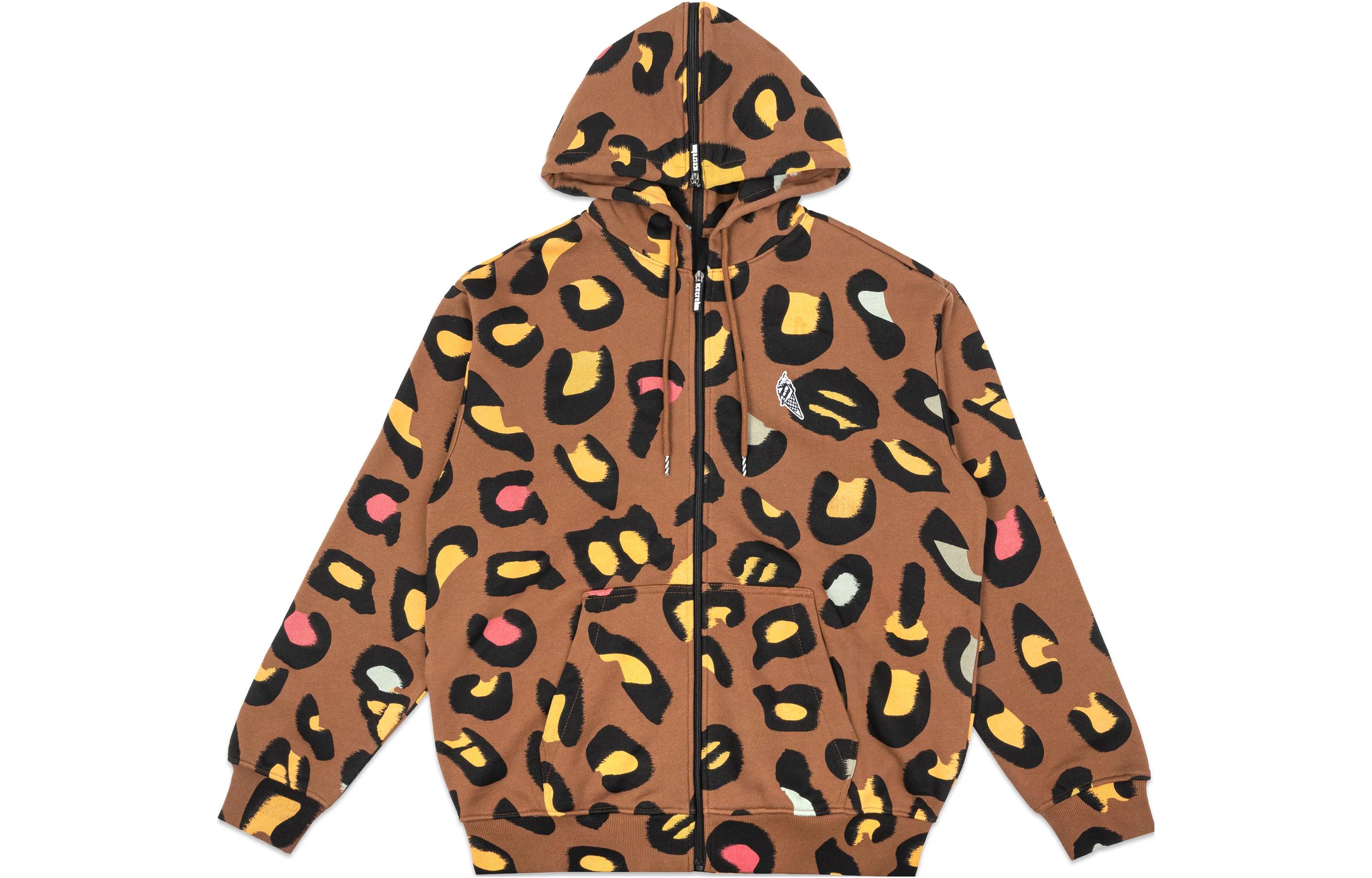 Ice Cream ICECREAM Brown All-Over Print Zip Hoodie Unisex 431-2310-BISON