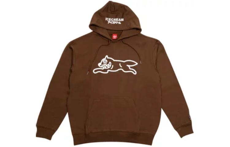 Ice Cream ICECREAM Brown Graphic Print Hoodie Long Sleeve Casual Sweatshirt 431-2307-BISO