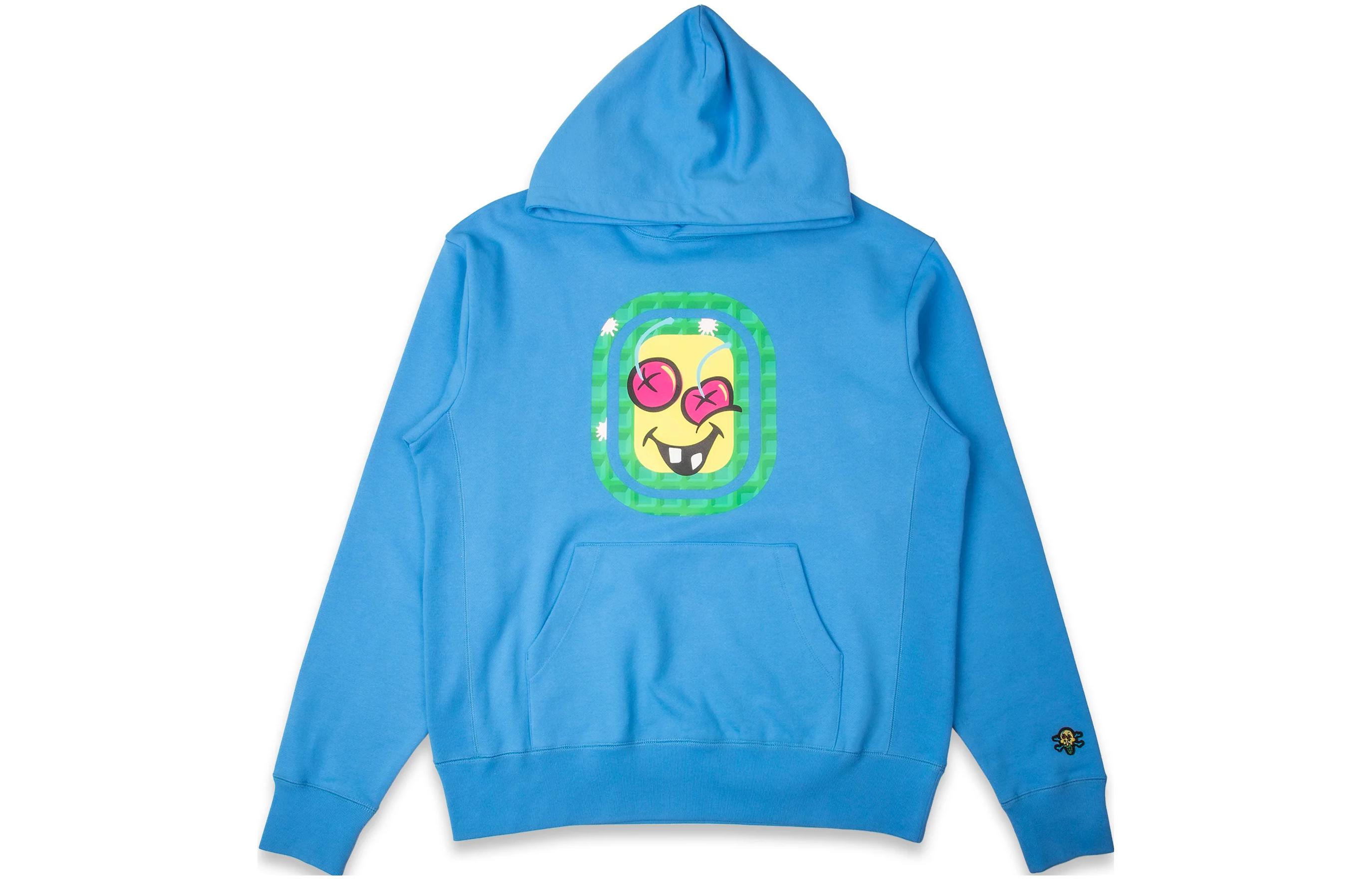 Ice Cream ICECREAM Cartoon Graphic Hoodie Unisex Pullover Long Sleeve Blue 220-14-019-BLUE
