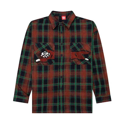 Ice Cream ICECREAM Checkered Print Casual Long Sleeve Jacket Red - 4317400-PLAI