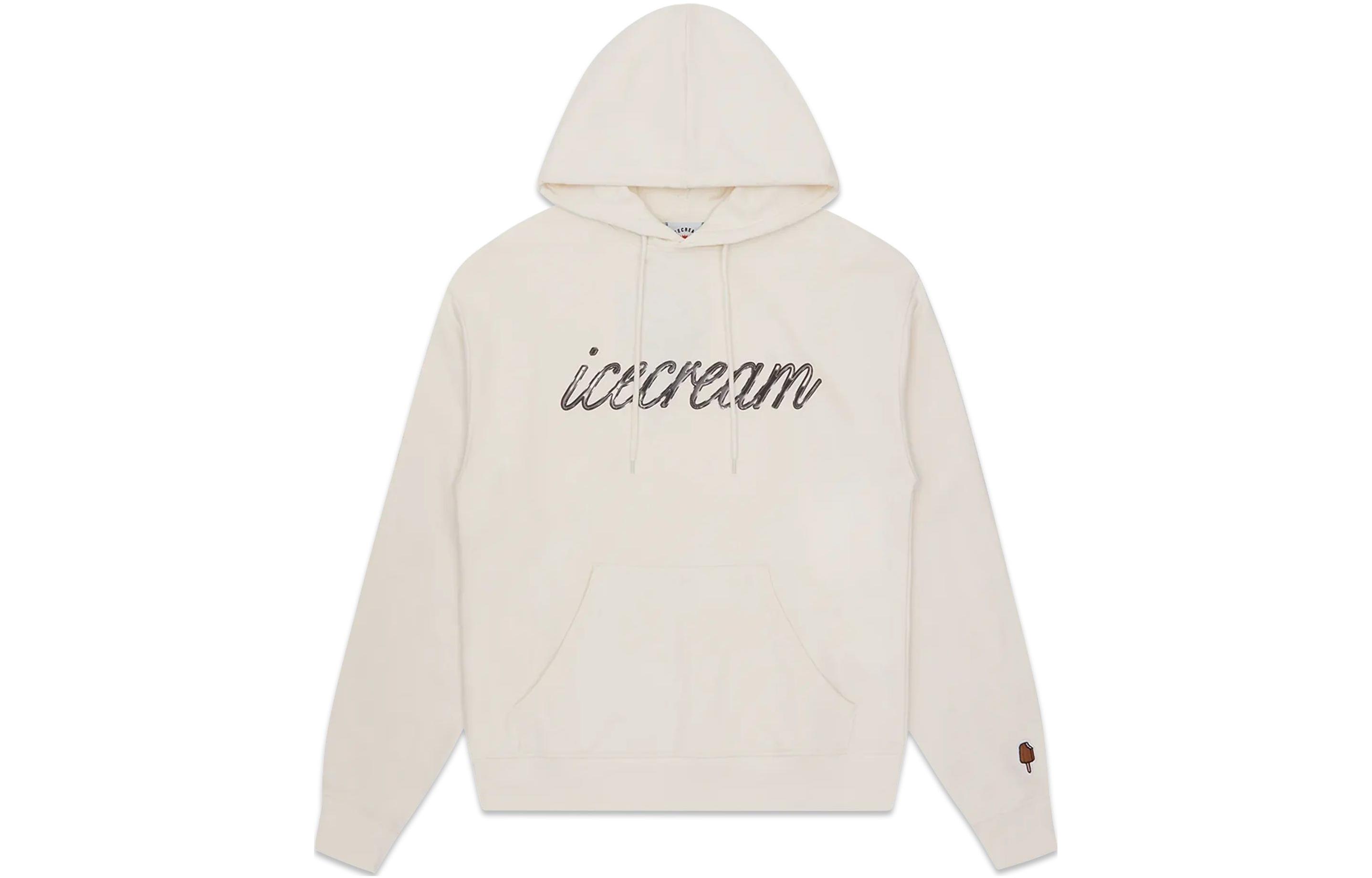 Ice Cream ICECREAM Chrome Embroidered Hoodie Unisex Long Sleeve Off-White IC23328-Off-White