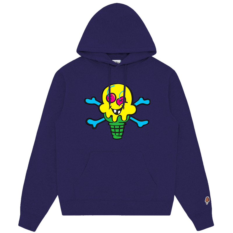 Ice Cream ICECREAM Cone Print Navy Blue Hoodie Unisex IC23447-NAVY