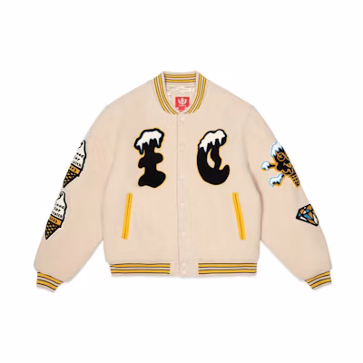 Ice Cream ICECREAM Embroidered Baseball Collar Casual Jacket Unisex Beige 431-8401-FOG