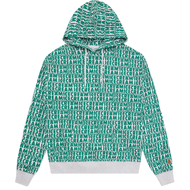 Ice Cream ICECREAM FW24 Early Fall Logo Print Hoodie Unisex Green IC24231-GREEN
