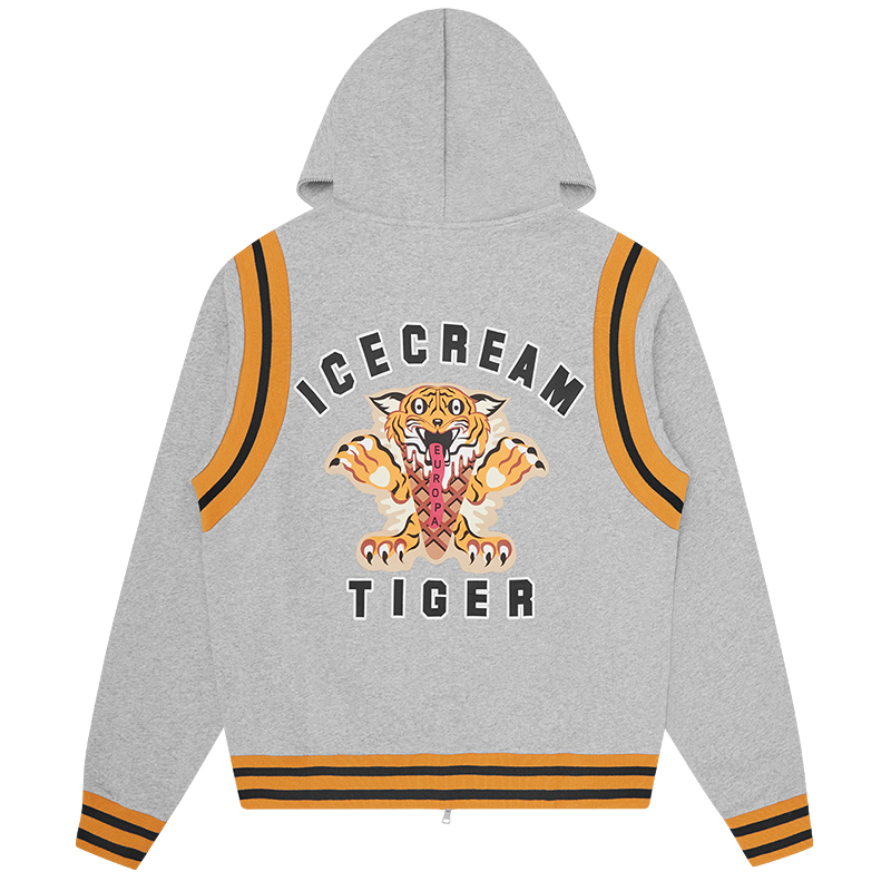 Ice Cream ICECREAM FW24 Early Fall Tiger Graphic Hoodie Unisex - Gray IC24233-HEATHERGREY