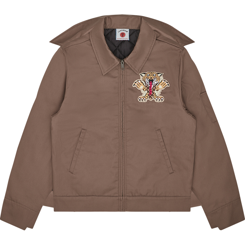 Ice Cream ICECREAM FW24 Early Fall Tiger Graphic Zip Jacket Unisex Brown IC24203-BROWN