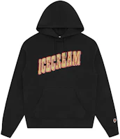Ice Cream ICECREAM FW24 Logo Print Black Unisex Hoodie Long Sleeve Early Fall Collection IC24229-BLACK Ice Cream ICECREAM FW24 Logo Print Black Unisex Hoodie Long Sleeve Early Fall Collection IC24229-BLACK