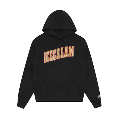 Ice Cream ICECREAM FW24 Logo Print Black Unisex Hoodie Long Sleeve Early Fall Collection IC24229-BLACK