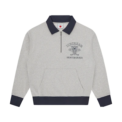 Ice Cream ICECREAM FW24 Tiger Logo Half-Zip Sweatshirt Unisex Gray IC24225-HEATHERGREY