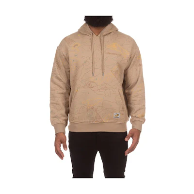 Ice Cream ICECREAM Geometric Print Hoodie Khaki Pullover Long Sleeve Sweater 431-6305-272