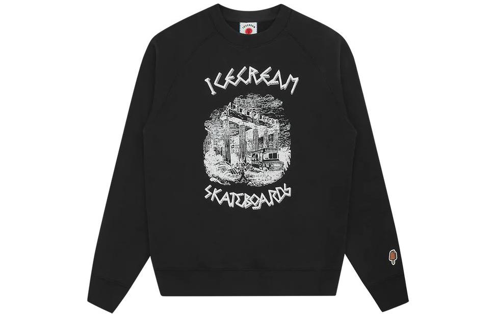 Ice Cream ICECREAM Graphic Crewneck Pullover Sweatshirt Unisex Black IC23422-BLACK