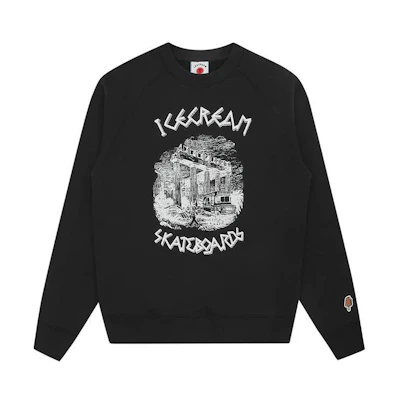 Ice Cream ICECREAM Graphic Crewneck Pullover Sweatshirt Unisex Black IC23422-BLACK