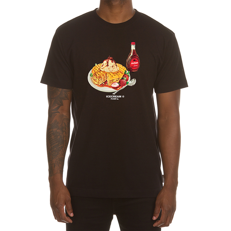 Ice Cream ICECREAM Graphic Waffle Print Unisex T-Shirt - Short Sleeve Crewneck 431-8207