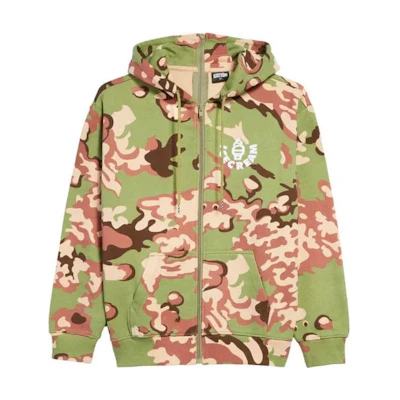 Ice Cream ICECREAM Green Tie-Dye Printed Zip Hoodie Jacket Men’s 421-8308