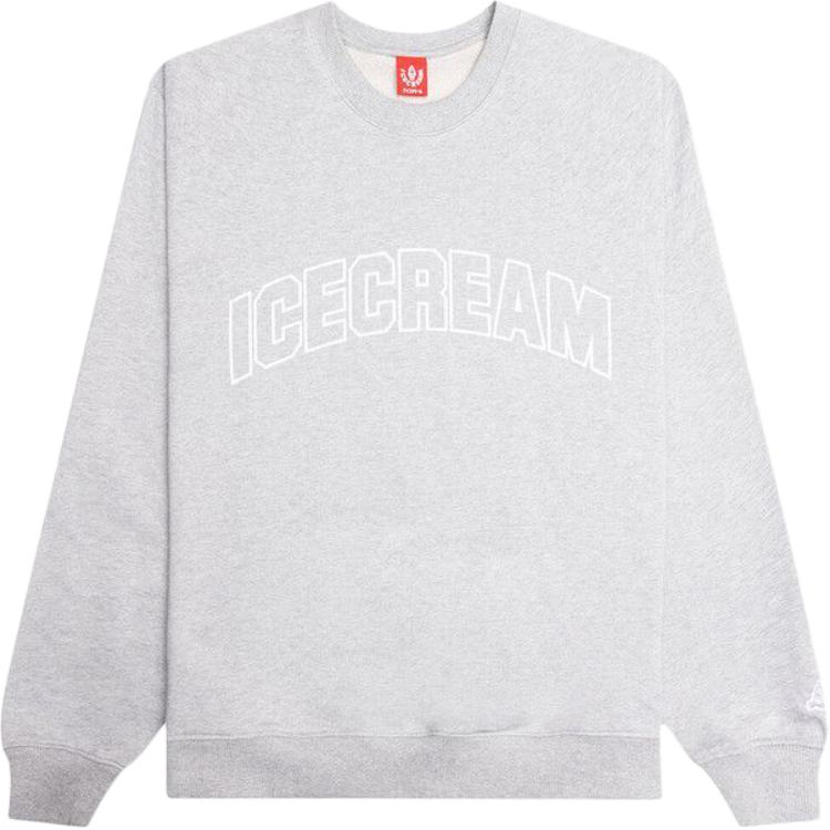Ice Cream ICECREAM Grey Oversized Pullover Crewneck Sweatshirt Unisex 451-1311-HEAT