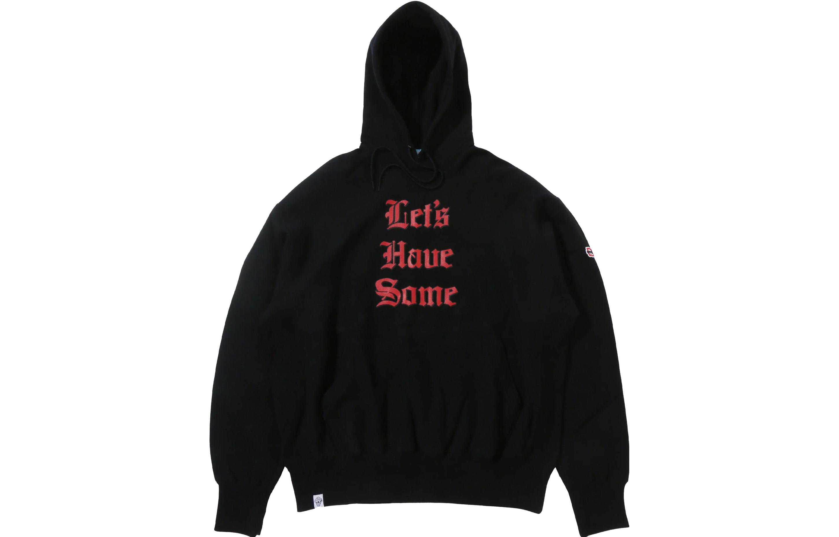 Ice Cream ICECREAM Letter Graphic Hoodie Unisex Black Long Sleeve Pullover ICJP233K002-BLACK