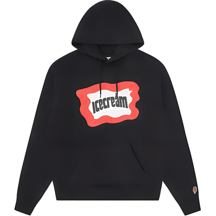 Ice Cream ICECREAM Letter Graphic Pullover Hoodie Black IC23S18-BLACK